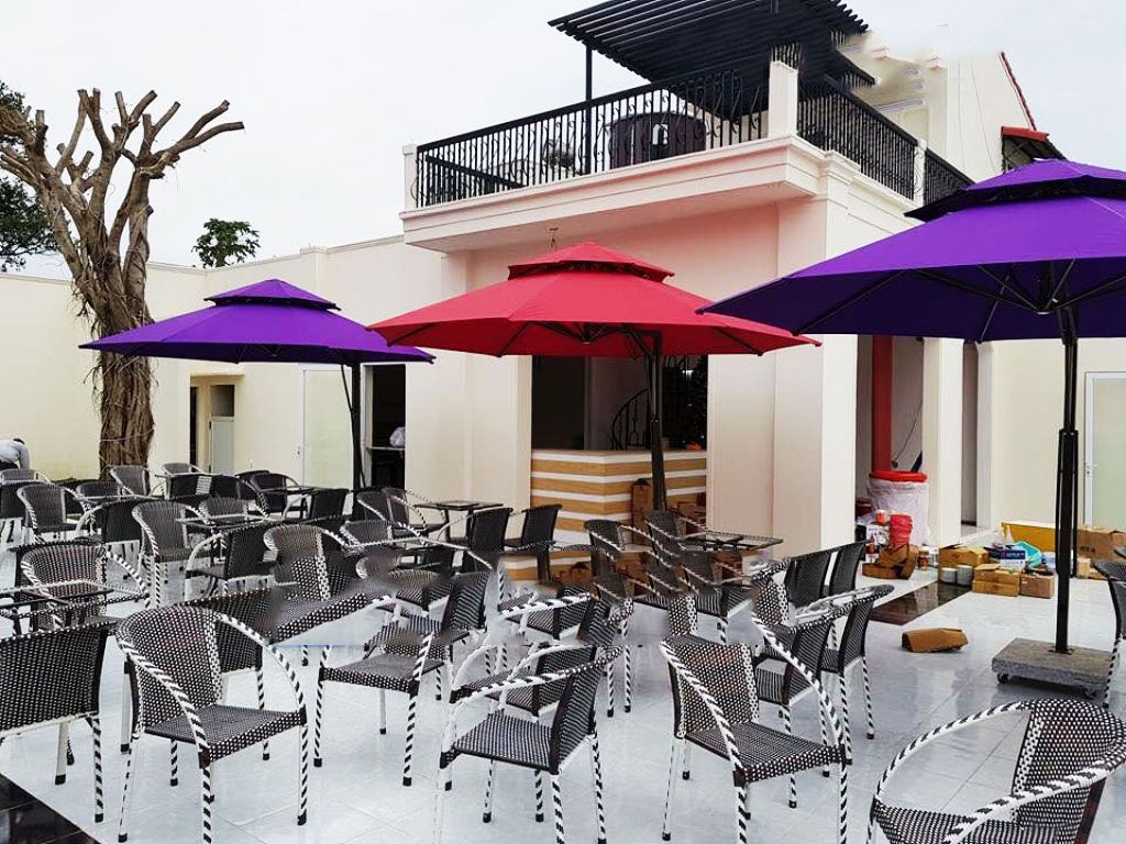 Dù Che Nắng Lệch Tâm Tròn Quán Cafe 3.3m