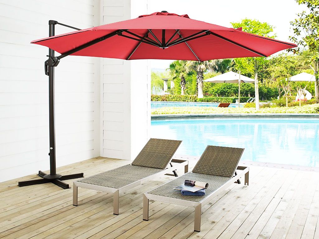 Dù Che Nắng Quán Cafe Lệch Tâm Tròn 3.8m