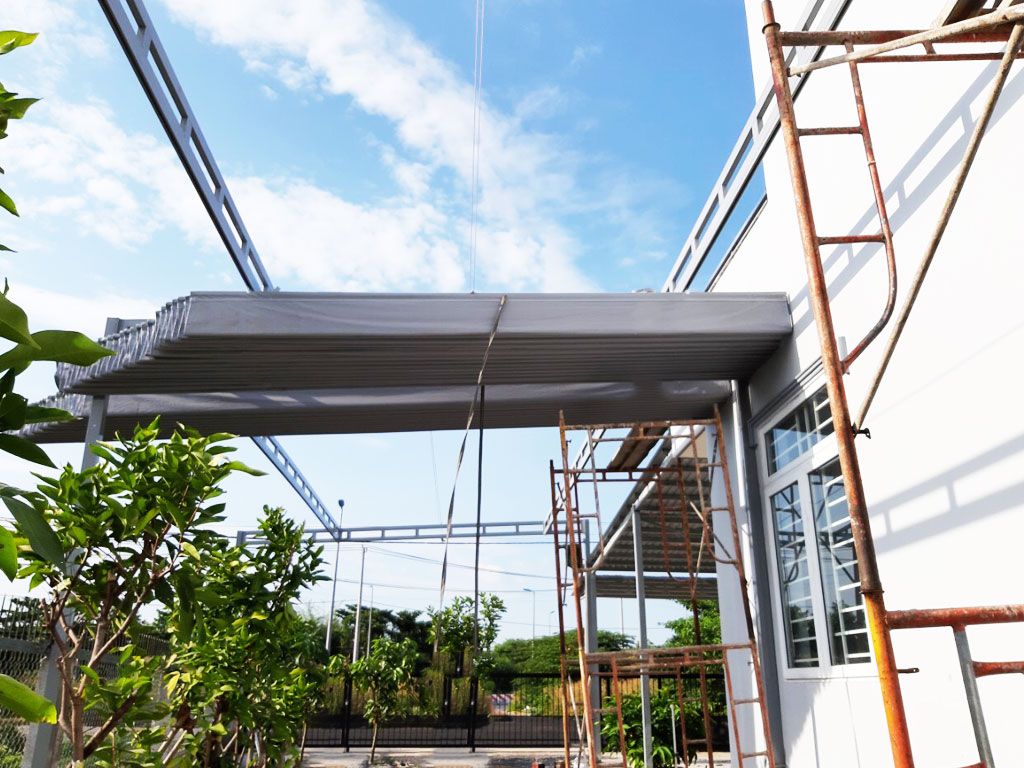 Thi Công Mái Xếp Mái Hiên Mái Che Di Động Quán Cafe Giá Rẻ
